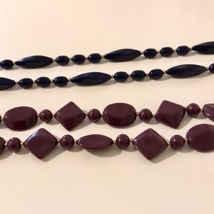12” vintage Purple and Blue Costume Necklaces